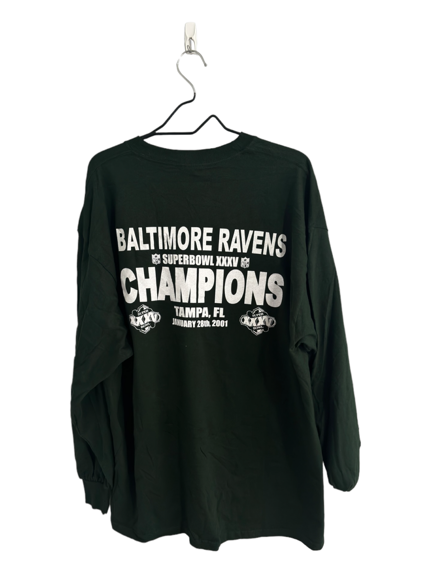 2001 Baltimore Ravens Super Bowl Longsleeve Size XXL